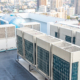 HVAC heating and air conditioning inverter used to heat and cool on rooftop condo or hotel